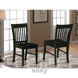 Norfolk Dining Chair Wood Seat Black Finish, Set of 2