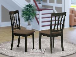 Norfolk Solid Wood Dining chair with Wood Seat Black Finish Set Of 2