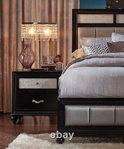 ON SALE 5 piece Black Finish Queen King Bedroom Set Modern Furniture IL78