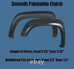 Paintable Black 04-12 Chevrolet Colorado Extended Style Fender Flares Full Set