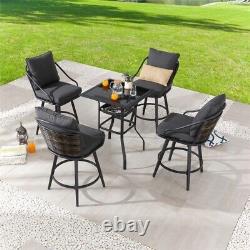 Patio Festival Metal 5-Piece Outdoor Dining Set in Gray/Black Finish