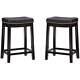 Pemberly Row 26 Wood Counter Stool In Black Finish Set Of 2