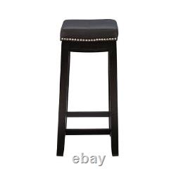 Pemberly Row 26 Wood Counter Stool in Black Finish Set of 2