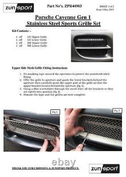Porsche Cayenne Outer Grill Set Black finish (2003 to 2008)