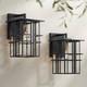 Possini Euro Arley 16 High Black Finish Outdoor Wall Lights Set Of 2
