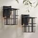 Possini Euro Arley 16 High Black Finish Outdoor Wall Lights Set Of 2