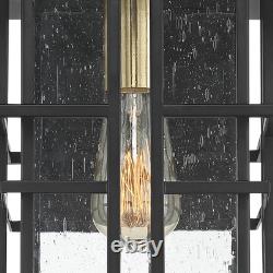 Possini Euro Arley 16 High Black Finish Outdoor Wall Lights Set of 2