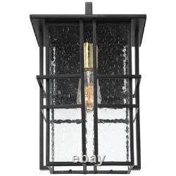 Possini Euro Arley 16 High Black Finish Outdoor Wall Lights Set of 2