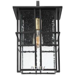 Possini Euro Arley 16 High Black Finish Outdoor Wall Lights Set of 2