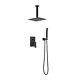 Premium Shower Set With Ceiling Mounted Rainfall Head Matte Black Finish