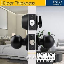 Premium Stainless Steel Entry Door Lock Set 4 Pack, Modern Flat Black Finish