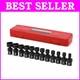 Professional 12-piece Shallow Impact Socket Set Sae, Black Phosphate Finish