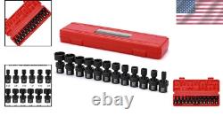 Professional 12-Piece Shallow Impact Socket Set SAE, Black Phosphate Finish