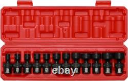 Professional 12-Piece Shallow Impact Socket Set SAE, Black Phosphate Finish