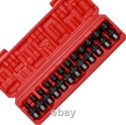 Professional 12-Piece Shallow Impact Socket Set SAE, Black Phosphate Finish