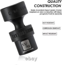 Professional 12-Piece Shallow Impact Socket Set SAE, Black Phosphate Finish
