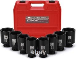 Professional 8-Piece 1/2 Drive Impact Socket Set Black Phosphate Finish
