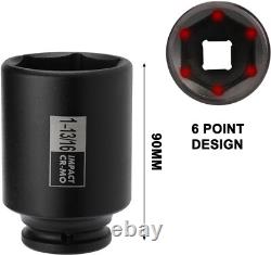 Professional 8-Piece 1/2 Drive Impact Socket Set Black Phosphate Finish
