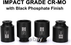 Professional 8-Piece 1/2 Drive Impact Socket Set Black Phosphate Finish