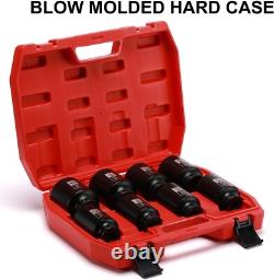 Professional 8-Piece 1/2 Drive Impact Socket Set Black Phosphate Finish