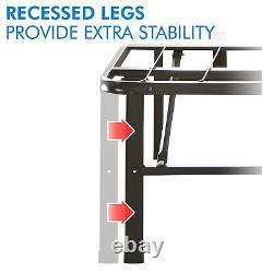 Queen Platform Bed Frame Heavy Duty Steel 14-in Easy Set-up Black Finish Bedroom
