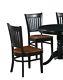 Set Of 4 Dining Kitchen Side Chairs With Wood Seats In Black Cherry Finish