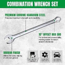 SK Combination Wrench Set, Metric 6 to 32mm, 22-Piece, SuperKrome Finish, Pre