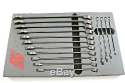 SNAP ON 10mm 24mm black industrial finish combination spanner set in foam tray