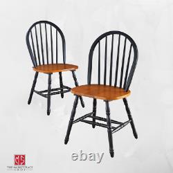 SOLID WOOD CHAIRS SET OF 2 Kitchen Nook Dining Room Seat Farmhouse 4 Finishes