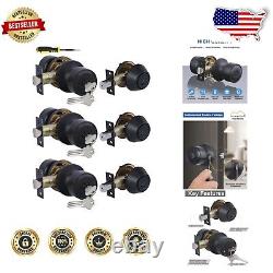 Secure 3 Set Door Knob & Deadbolt Lockset with Easy Installation Black Finish