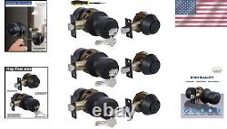 Secure 3 Set Door Knob & Deadbolt Lockset with Easy Installation Black Finish