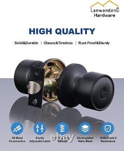 Secure 3 Set Door Knob & Deadbolt Lockset with Easy Installation Black Finish