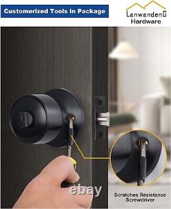 Secure 3 Set Door Knob & Deadbolt Lockset with Easy Installation Black Finish