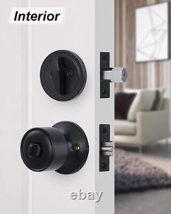 Secure 3 Set Door Knob & Deadbolt Lockset with Easy Installation Black Finish