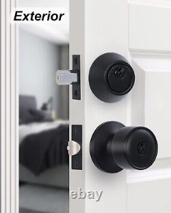 Secure 3 Set Door Knob & Deadbolt Lockset with Easy Installation Black Finish