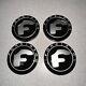 Set Of 4 Floating Forgiato Wheels Gloss Black Finish F Logo Center Cap New