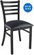Set Of 20 X Metal Ladder Back Restaurant Chair Black Finish And Black Vinyl Seat
