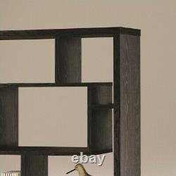 (Set of 2) Asymmetrical Cube Bookcase in Black Finish