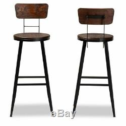 Set of 2 Baxton Studio Kenna Black Finished Metal Bar Stools