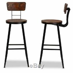 Set of 2 Baxton Studio Kenna Black Finished Metal Bar Stools