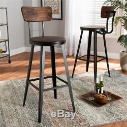 Set of 2 Baxton Studio Kenna Black Finished Metal Bar Stools