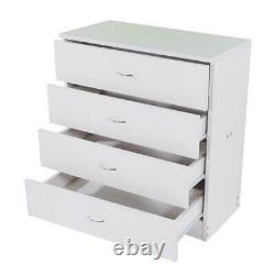 Set of 2 Bedroom 4 Dressers Drawers Wooden Storage Organizer Furniture White