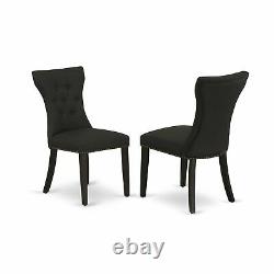 Set of 2 Chairs Gallatin Parson Chair with Black Finished Leg and Black Color