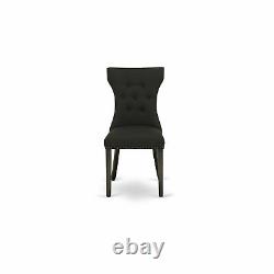 Set of 2 Chairs Gallatin Parson Chair with Black Finished Leg and Black Color