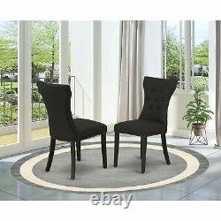 Set of 2 Chairs Gallatin Parson Chair with Black Finished Leg and Black Color