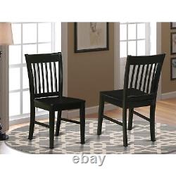 Set of 2 Chairs NFC-BLK-W Norfolk Dining Chair Wood Seat Black Finish