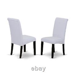 Set of 2 Chairs PBA1T05 Parson Chair with Black Finish Leg and Grey fabric Color