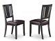 Set Of 2 Dudley Dinette Kitchen Dining Chairs With Leather Seat In Black Finish