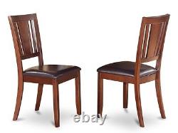 Set of 2 Dudley dinette kitchen dining chairs with wood seat in black finish new