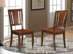 Set of 2 Dudley dinette kitchen dining chairs with wood seat in black finish new